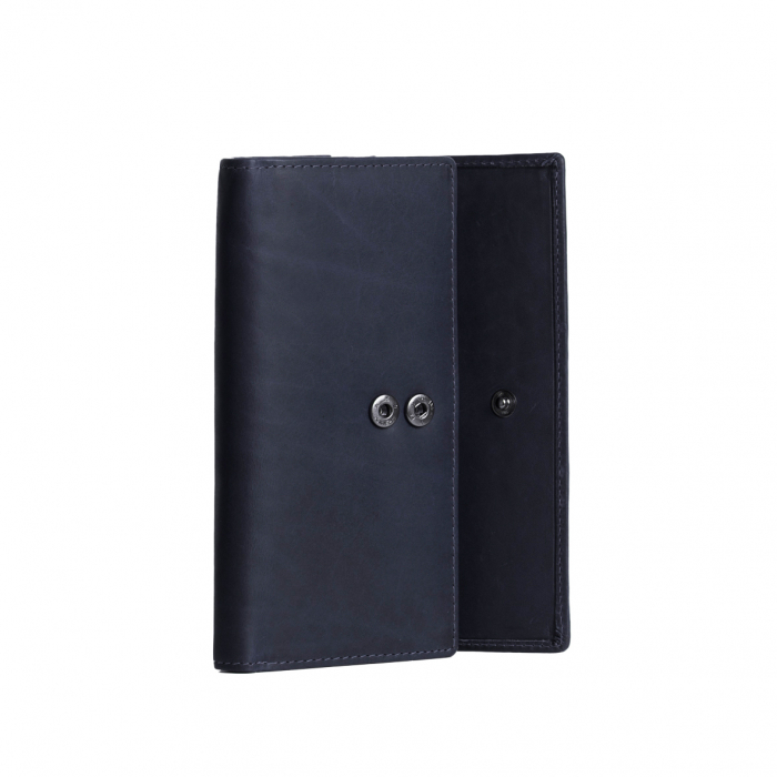 Portofel dama din piele naturala, The Chesterfield Brand, Dahlia, cu protectie anti scanare RFID, Bleumarin [3]