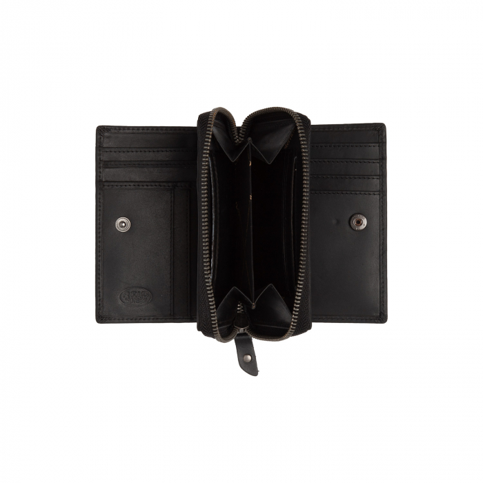 Portofel dama din piele naturala, The Chesterfield Brand, Dalma, cu protectie anti scanare RFID, Negru [2]