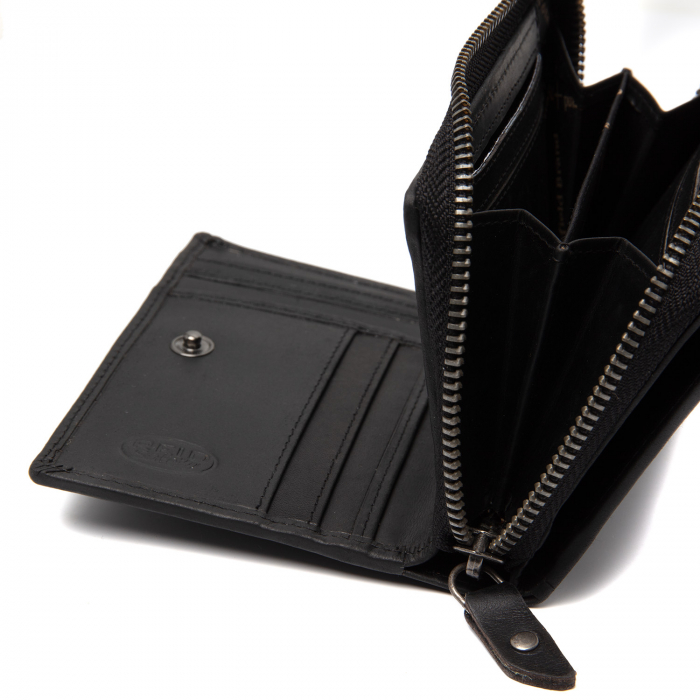 Portofel dama din piele naturala, The Chesterfield Brand, Dalma, cu protectie anti scanare RFID, Negru [3]