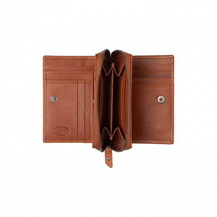 Portofel dama din piele naturala, The Chesterfield Brand, Dalma, cu protectie anti scanare RFID, Maro coniac [3]