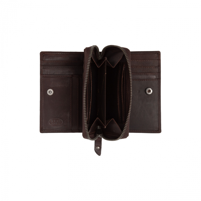 Portofel dama din piele naturala, The Chesterfield Brand, Dalma, cu protectie anti scanare RFID, Maro inchis [4]
