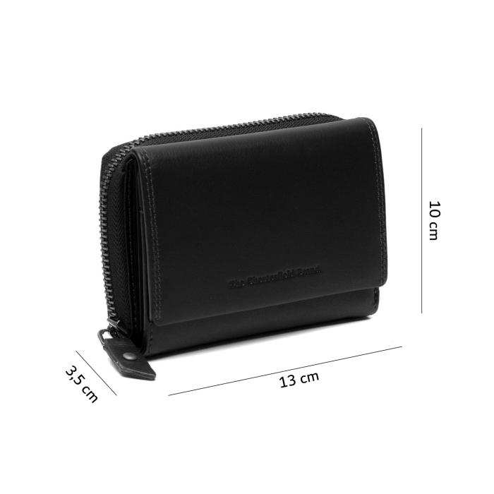 Portofel dama din piele naturala, The Chesterfield Brand, Doniva, cu protectie anti scanare RFID, Negru [2]