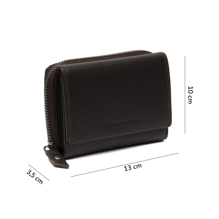 Portofel dama din piele naturala, The Chesterfield Brand, Doniva, cu protectie anti scanare RFID, Maro inchis [2]