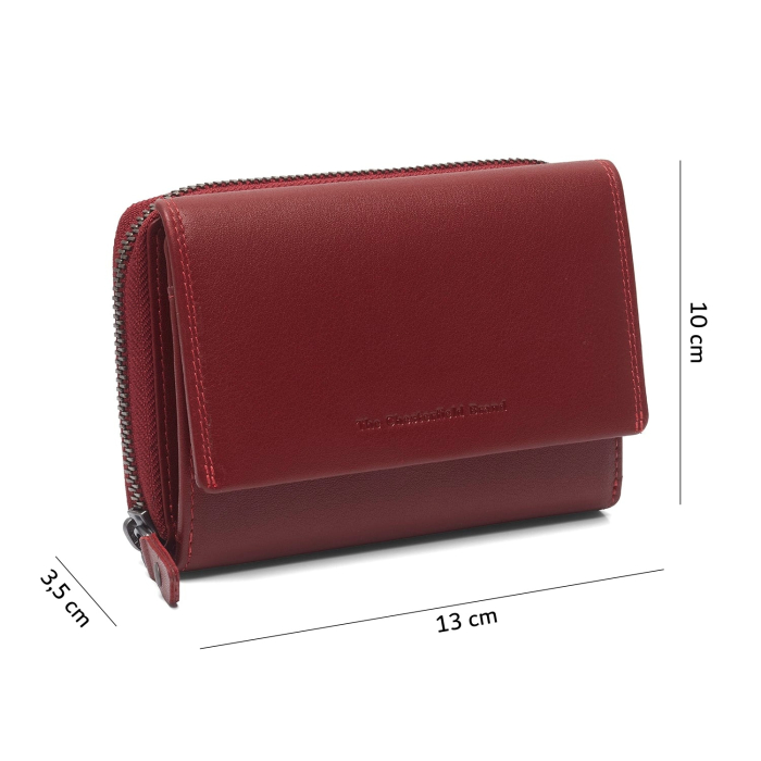 Portofel dama din piele naturala, The Chesterfield Brand, Doniva, cu protectie anti scanare RFID, Rosu [2]