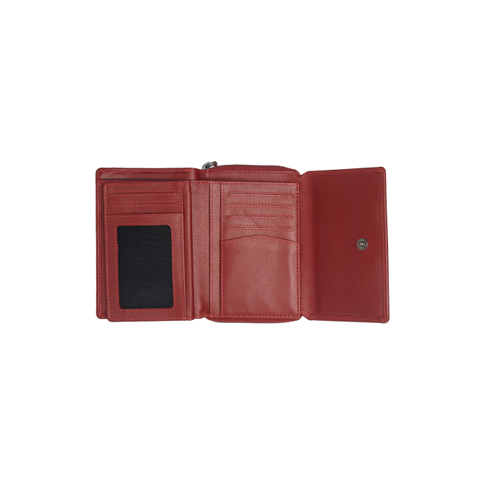 Portofel dama din piele naturala, The Chesterfield Brand, Doniva, cu protectie anti scanare RFID, Rosu [2]