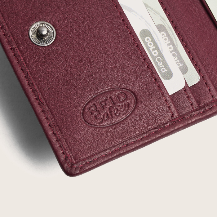 Portofel dama din piele naturala, The Chesterfield Brand, Floren, cu protectie anti scanare RFID, Visiniu [7]