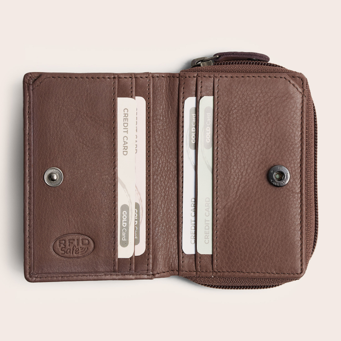 Portofel dama din piele naturala, The Chesterfield Brand, Floren, cu protectie anti scanare RFID, Taupe inchis [4]