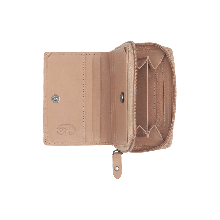 Portofel dama din piele naturala, The Chesterfield Brand, Floren, cu protectie anti scanare RFID, Roz vintage [3]