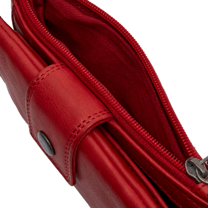 Portofel dama din piele naturala, The Chesterfield Brand, Fresno, cu protectie anti scanare RFID, Rosu [3]