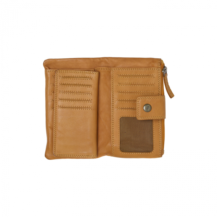 Portofel dama din piele naturala, The Chesterfield Brand, Fresno, cu protectie anti scanare RFID, Galben ocru [2]