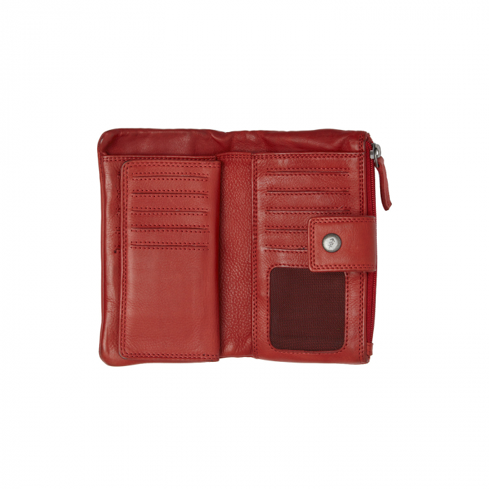 Portofel dama din piele naturala, The Chesterfield Brand, Fresno, cu protectie anti scanare RFID, Rosu [2]