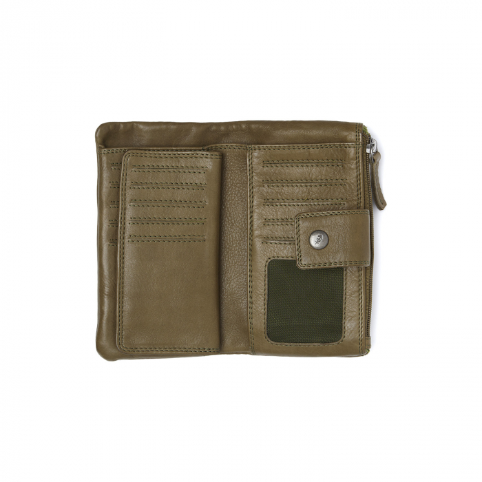 Portofel dama din piele naturala, The Chesterfield Brand, Fresno, cu protectie anti scanare RFID, Verde olive [3]