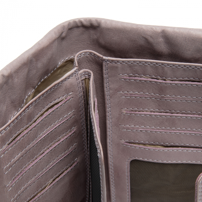 Portofel dama din piele naturala, The Chesterfield Brand, Fresno, cu protectie anti scanare RFID, Liliachiu [5]