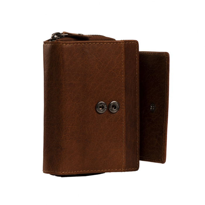 Portofel dama din piele naturala, The Chesterfield Brand, Hanoi, cu protectie anti scanare RFID, Maro coniac [5]