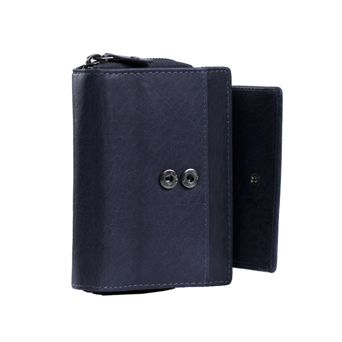 Portofel dama din piele naturala, The Chesterfield Brand, Hanoi, cu protectie anti scanare RFID, Bleumarin [3]