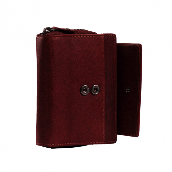 Portofel dama din piele naturala, The Chesterfield Brand, Hanoi, cu protectie anti scanare RFID, Visiniu [4]