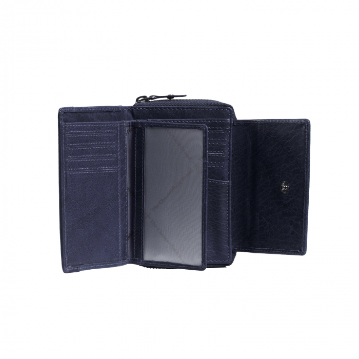 Portofel dama din piele naturala, The Chesterfield Brand, Hanoi, cu protectie anti scanare RFID, Bleumarin [4]
