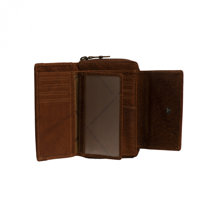 Portofel dama din piele naturala, The Chesterfield Brand, Hanoi, cu protectie anti scanare RFID, Maro coniac [4]