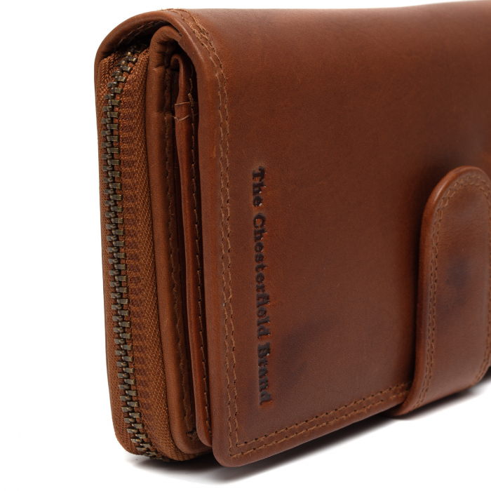 Portofel dama din piele naturala, The Chesterfield Brand, Charlotte, cu protectie anti scanare RFID, Maro coniac [2]