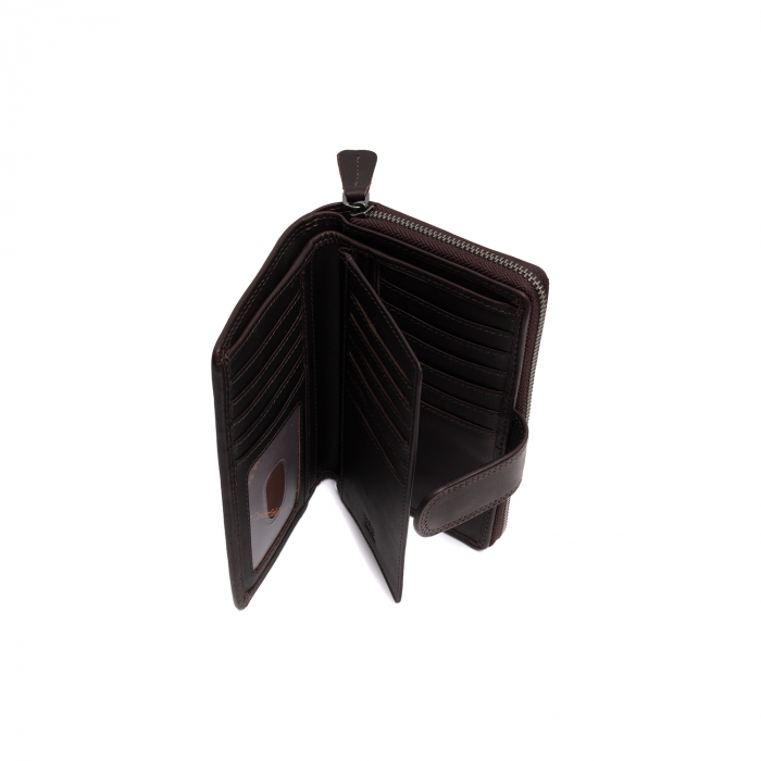 Portofel dama din piele naturala, The Chesterfield Brand, Charlotte, cu protectie anti scanare RFID, Maro inchis [3]