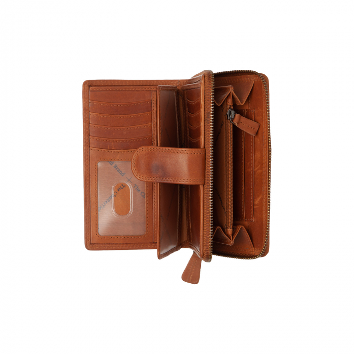 Portofel dama din piele naturala, The Chesterfield Brand, Charlotte, cu protectie anti scanare RFID, Maro coniac [4]