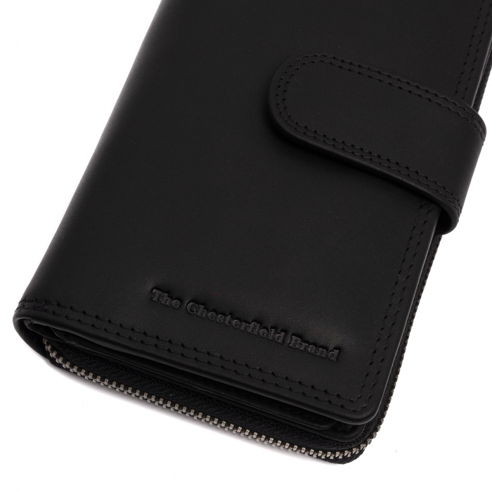Portofel dama din piele naturala, The Chesterfield Brand, Charlotte, cu protectie anti scanare RFID, Negru [3]