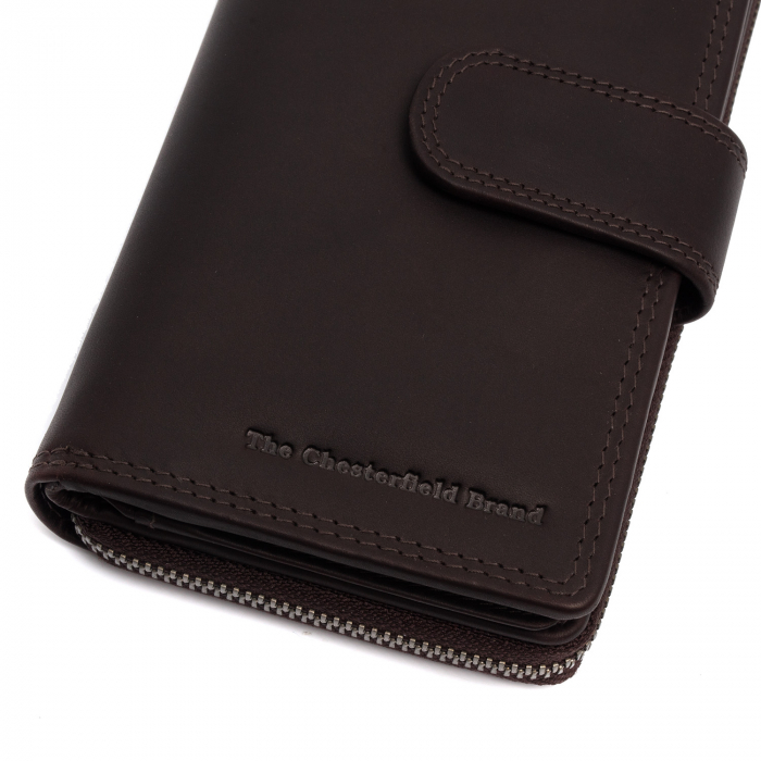 Portofel dama din piele naturala, The Chesterfield Brand, Charlotte, cu protectie anti scanare RFID, Maro inchis [4]