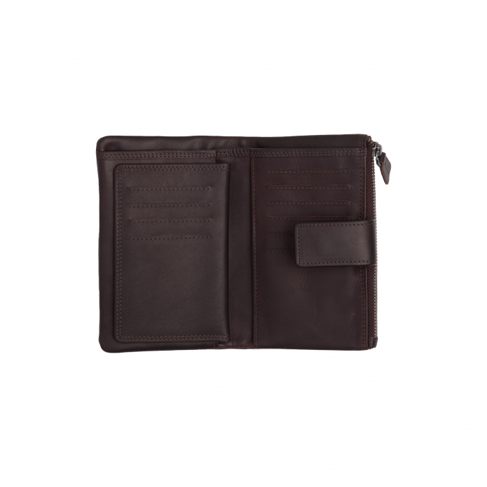 Portofel dama din piele naturala, The Chesterfield Brand, Landau, cu protectie anti scanare RFID, Maro inchis [5]