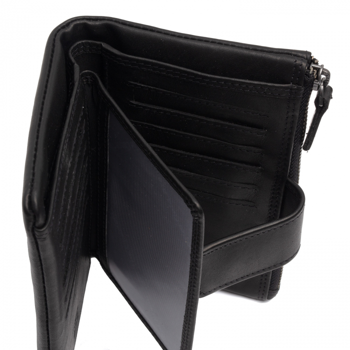 Portofel dama din piele naturala, The Chesterfield Brand, Landau, cu protectie anti scanare RFID, Negru [4]