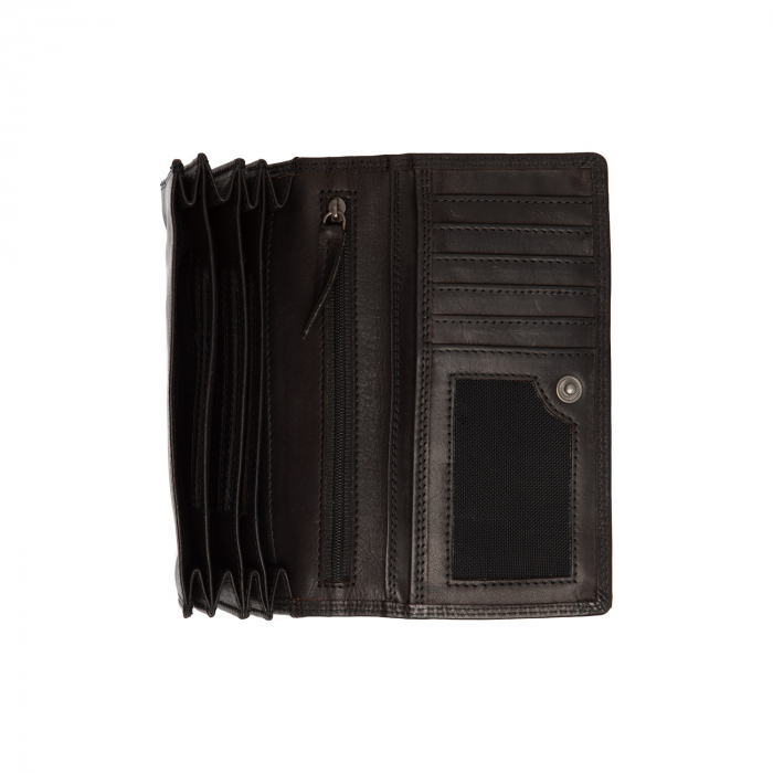 Portofel dama din piele naturala, The Chesterfield Brand, Lentini, cu protectie anti scanare RFID, Negru [5]