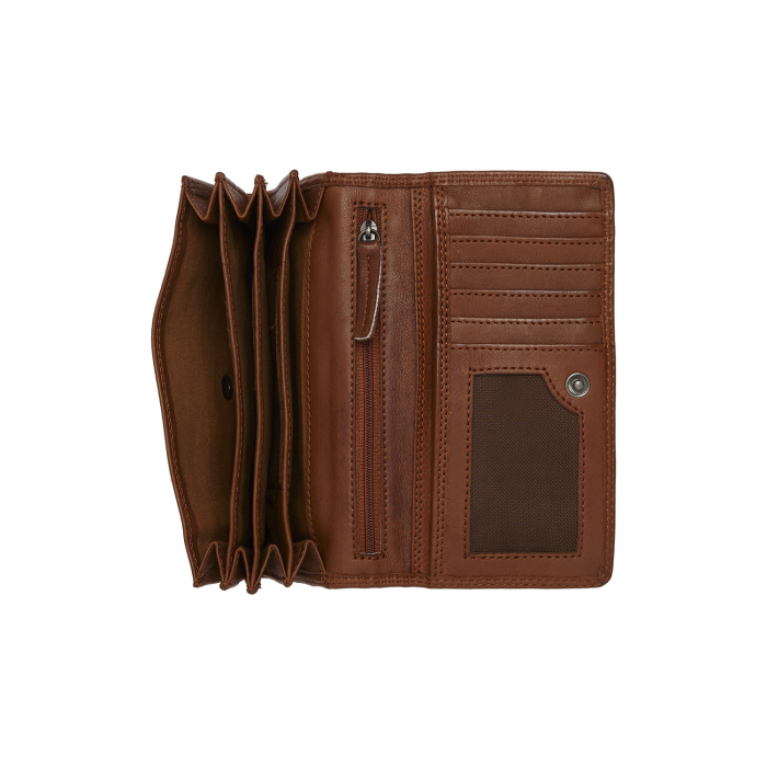 Portofel dama din piele naturala, The Chesterfield Brand, Lentini, cu protectie anti scanare RFID, Maro coniac [2]