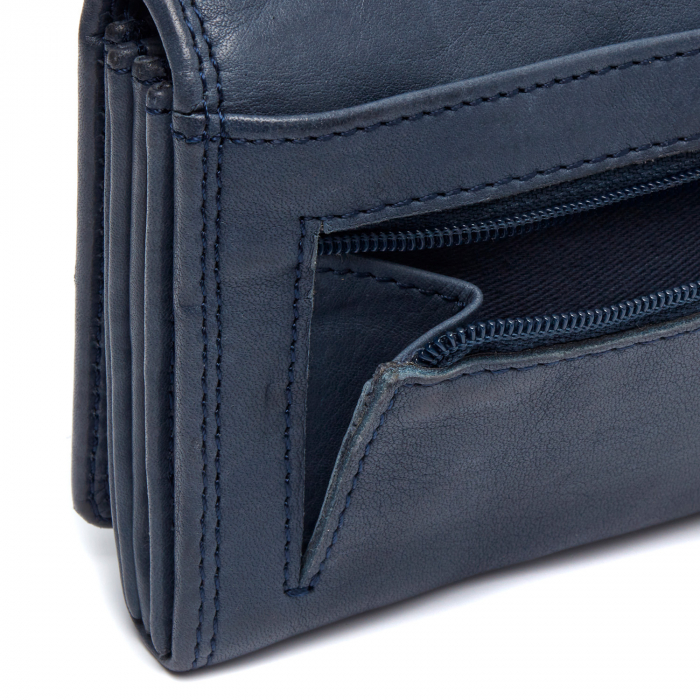 Portofel dama din piele naturala, The Chesterfield Brand, Lentini, cu protectie anti scanare RFID, Albastru [5]