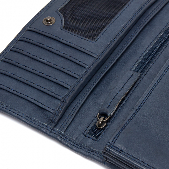 Portofel dama din piele naturala, The Chesterfield Brand, Lentini, cu protectie anti scanare RFID, Albastru [2]