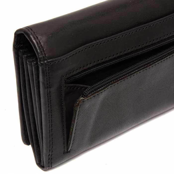 Portofel dama din piele naturala, The Chesterfield Brand, Lentini, cu protectie anti scanare RFID, Negru [3]