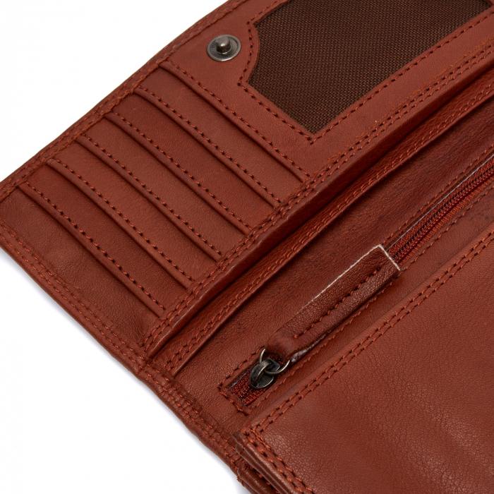 Portofel dama din piele naturala, The Chesterfield Brand, Lentini, cu protectie anti scanare RFID, Maro coniac [3]