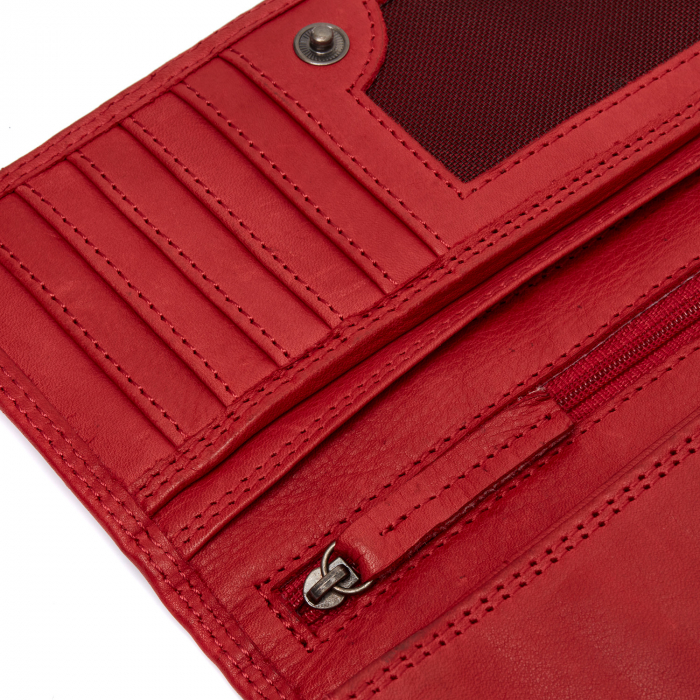 Portofel dama din piele naturala, The Chesterfield Brand, Lentini, cu protectie anti scanare RFID, Rosu [4]