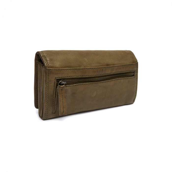 Portofel dama din piele naturala, The Chesterfield Brand, Lentini, cu protectie anti scanare RFID, Verde olive [6]