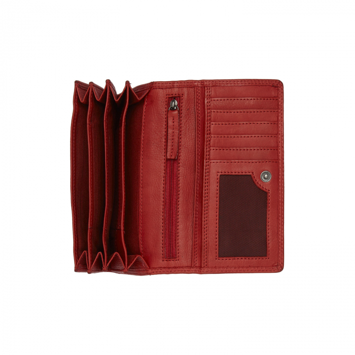 Portofel dama din piele naturala, The Chesterfield Brand, Lentini, cu protectie anti scanare RFID, Rosu [3]