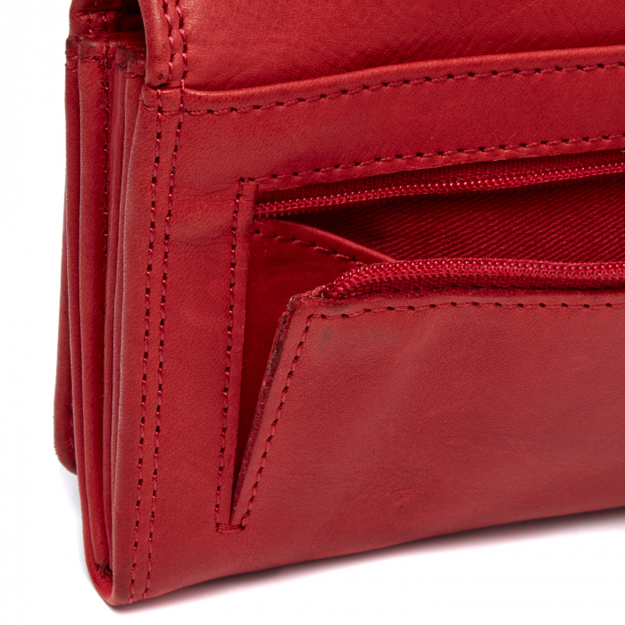 Portofel dama din piele naturala, The Chesterfield Brand, Lentini, cu protectie anti scanare RFID, Rosu [5]