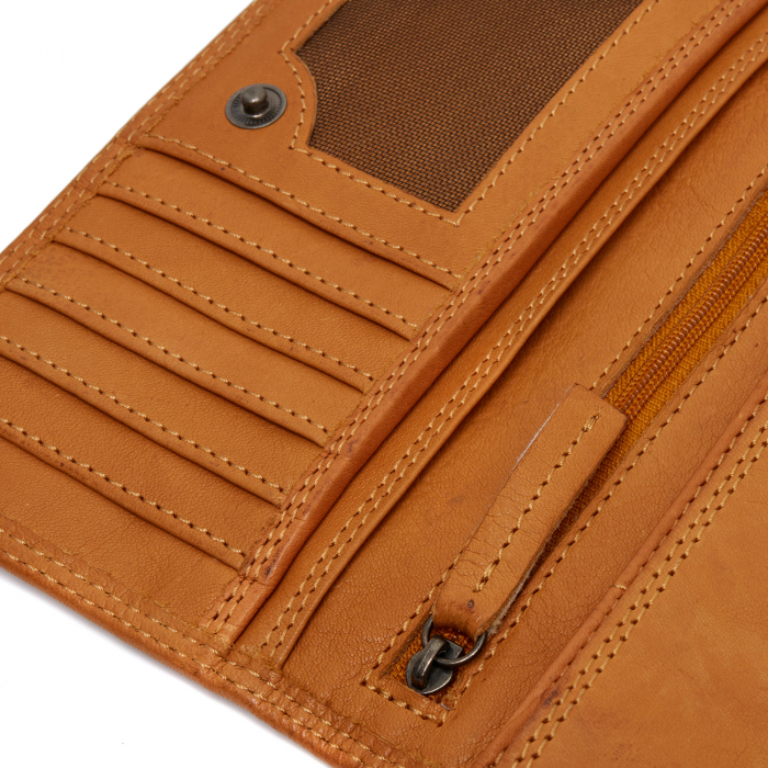 Portofel dama din piele naturala, The Chesterfield Brand, Lentini, cu protectie anti scanare RFID, Galben ocru [5]