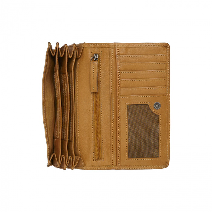 Portofel dama din piele naturala, The Chesterfield Brand, Lentini, cu protectie anti scanare RFID, Galben ocru [4]