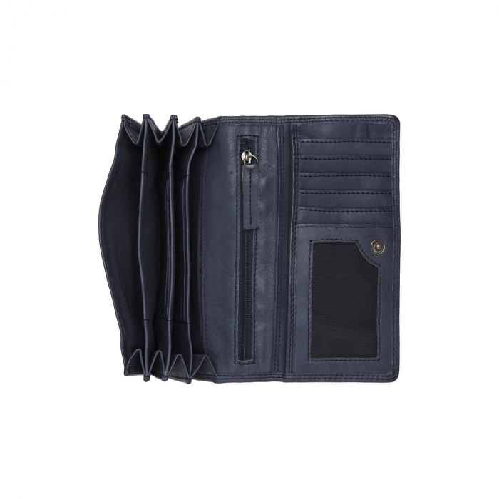 Portofel dama din piele naturala, The Chesterfield Brand, Lentini, cu protectie anti scanare RFID, Albastru [3]