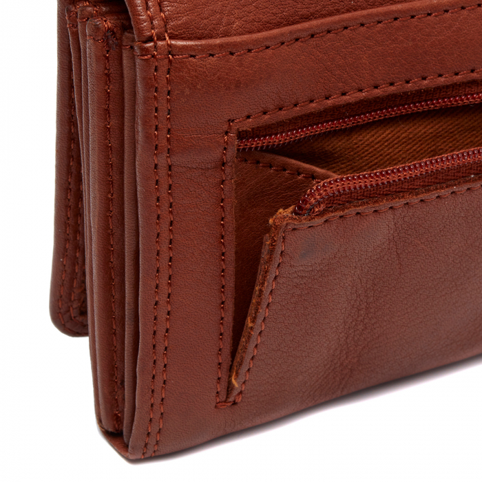 Portofel dama din piele naturala, The Chesterfield Brand, Lentini, cu protectie anti scanare RFID, Maro coniac [6]