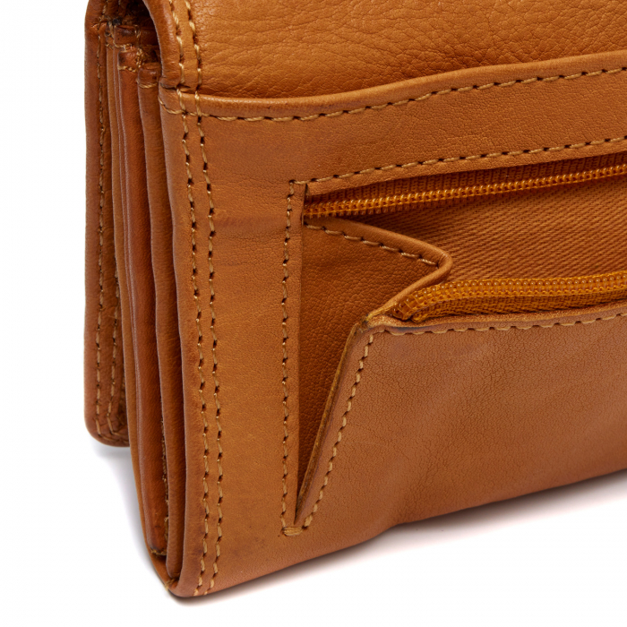 Portofel dama din piele naturala, The Chesterfield Brand, Lentini, cu protectie anti scanare RFID, Galben ocru [6]