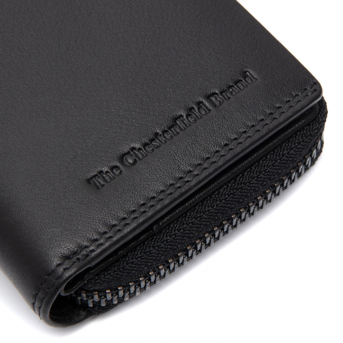 Portofel dama din piele naturala, The Chesterfield Brand, Lenwick, cu protectie anti scanare RFID, Negru [2]