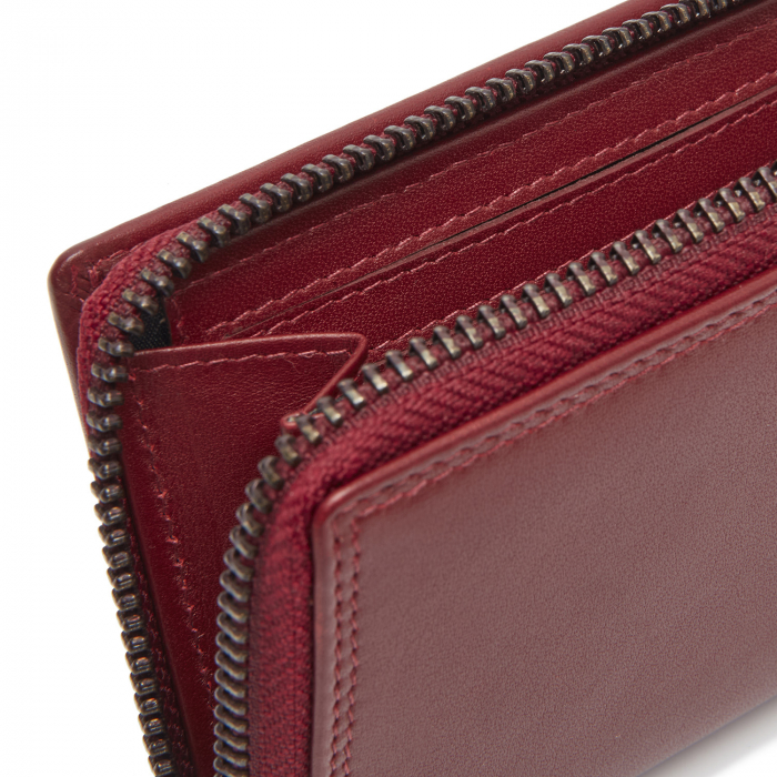 Portofel dama din piele naturala, The Chesterfield Brand, Lenwick, cu protectie anti scanare RFID, Rosu [7]