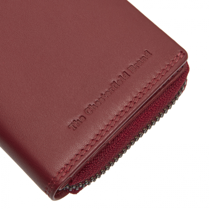 Portofel dama din piele naturala, The Chesterfield Brand, Lenwick, cu protectie anti scanare RFID, Rosu [4]