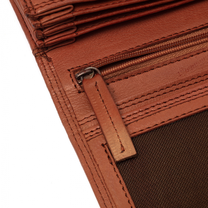 Portofel dama din piele naturala, The Chesterfield Brand, Maui, cu protectie anti scanare RFID, Maro coniac [3]