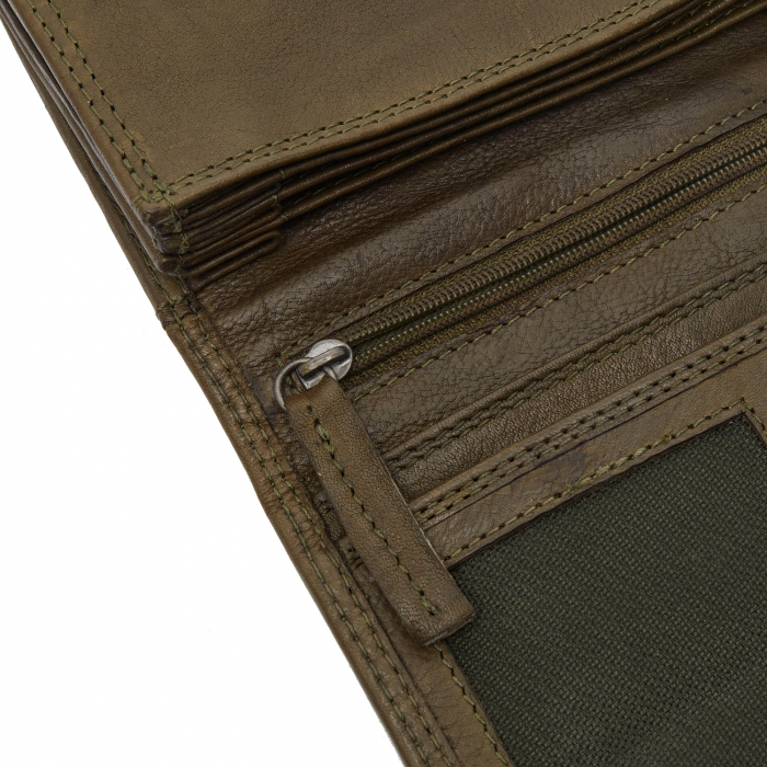 Portofel dama din piele naturala, The Chesterfield Brand, Maui, cu protectie anti scanare RFID, Verde olive [3]