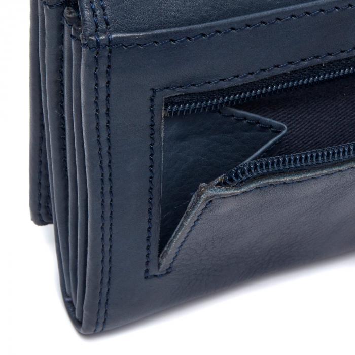Portofel dama din piele naturala, The Chesterfield Brand, Avola, cu protectie anti scanare RFID, Bleumarin [4]